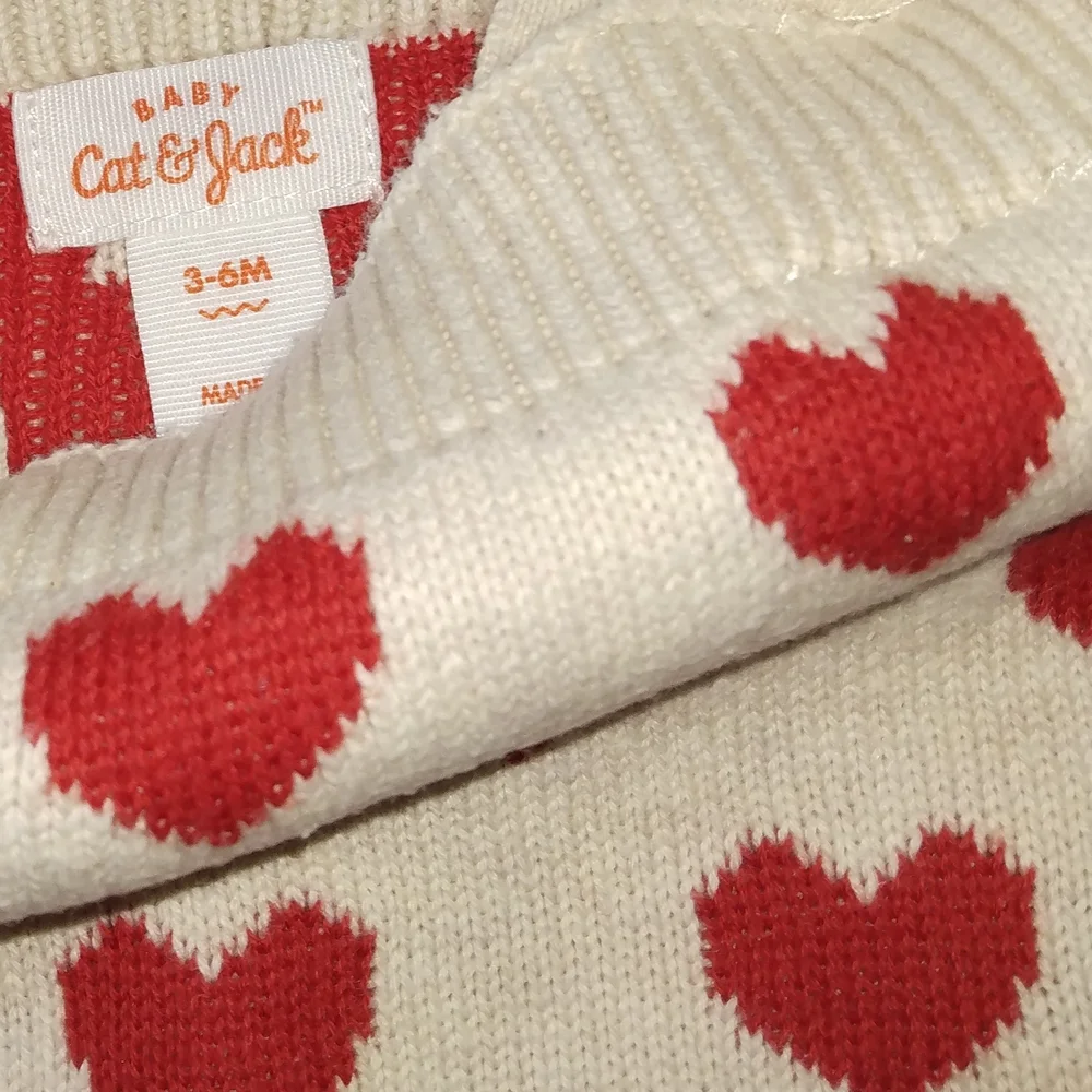 Cat & Jack Red and Cream Heart Diaper Cover